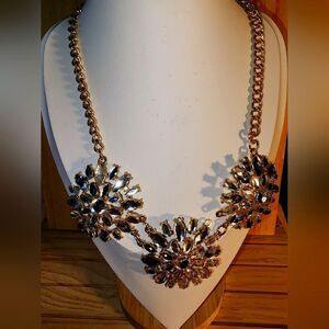 Beautiful Vintage Clear Rhinestone Necklace Signed NY NWOT